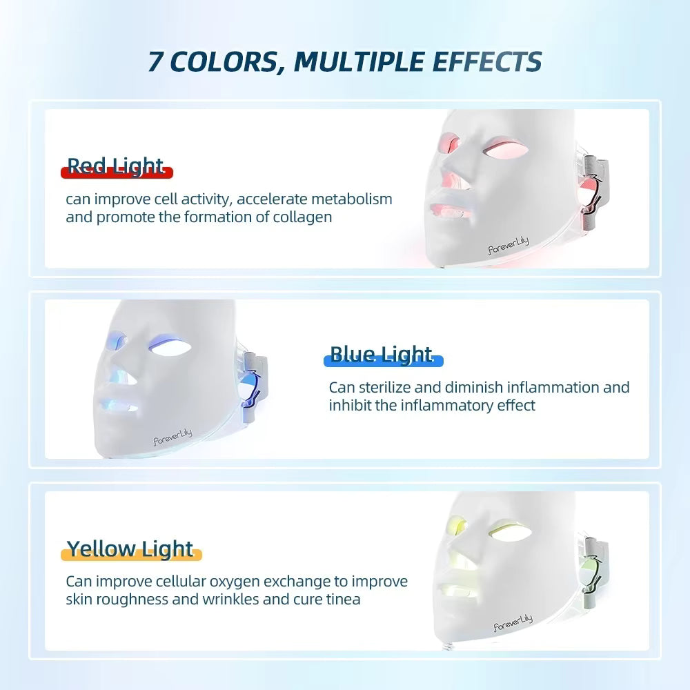 7-Color Minimalism LED Facial Mask Photon Therapy Light Device