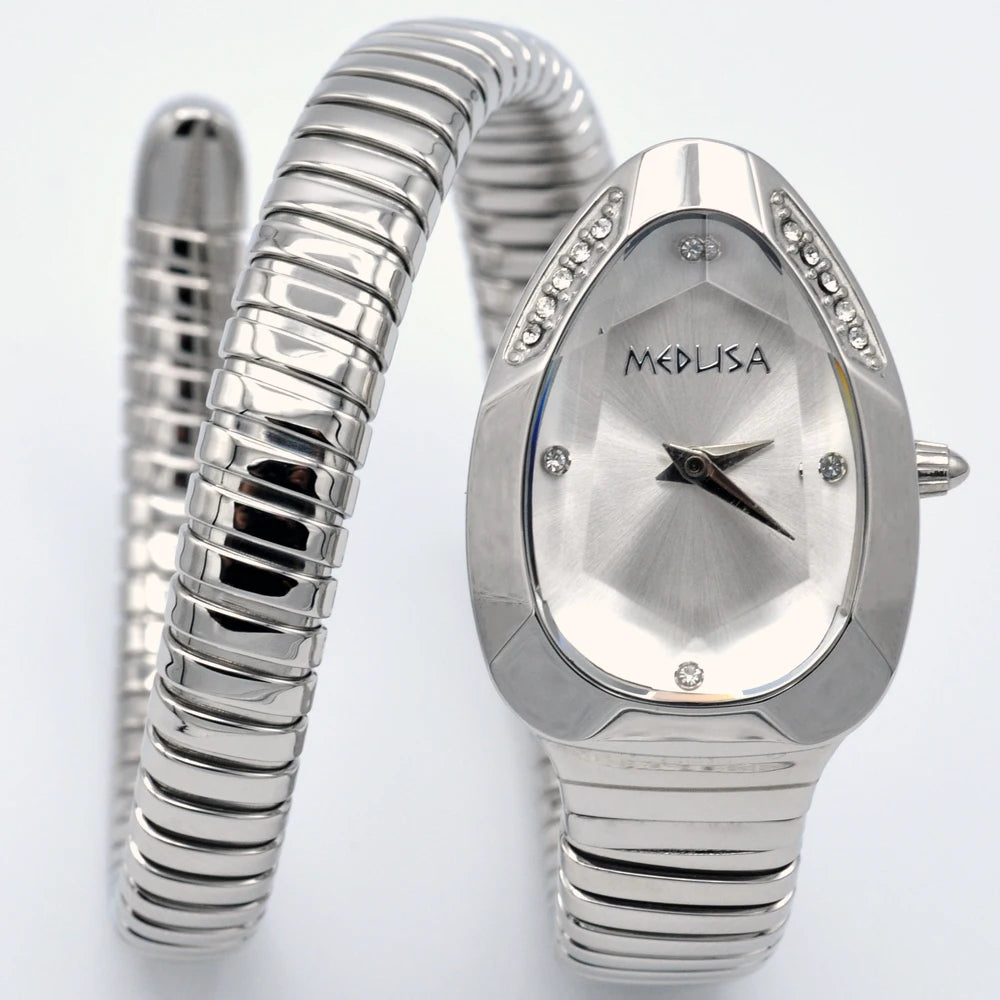 Velora Aesthetics Snake Dress Watch Coiled in Gold