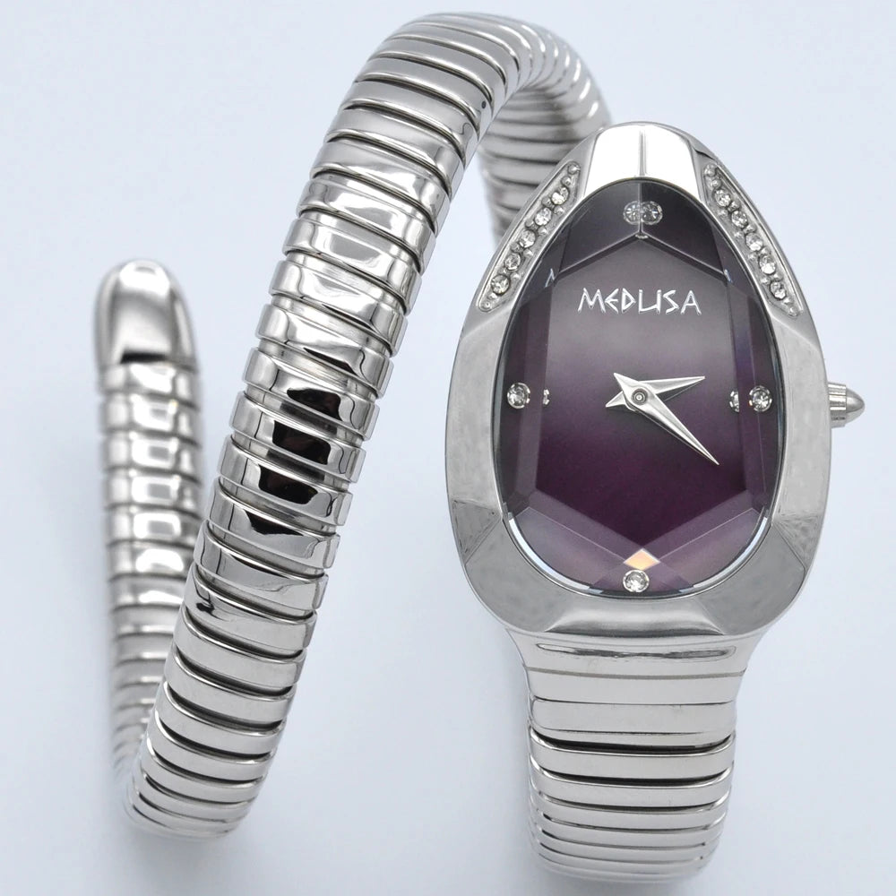 Velora Aesthetics Snake Dress Watch Coiled in Gold